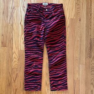 Isabel Marant sz FR 36 US 5 Red Black Zebra Print micro corduroy great condition
